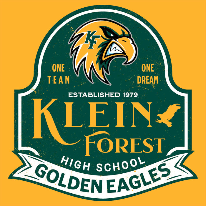 Close-up view of Klein Forest High School Golden Eagles Classic Unisex Gold T-shirt 219