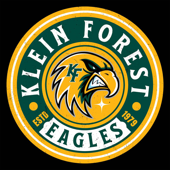 Close-up view of Klein Forest High School Golden Eagles Unisex 3/4 Sleeve Raglan T-shirt 220