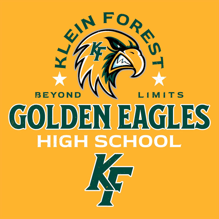 Close-up view of Klein Forest High School Golden Eagles Classic Unisex Gold T-shirt 222