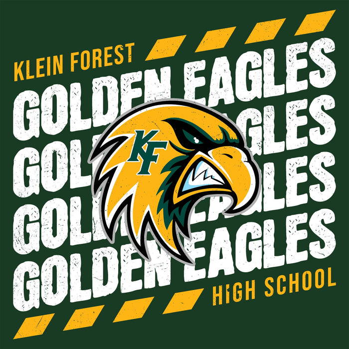 Close-up view of Klein Forest High School Golden Eagles Classic Unisex Forest Green T-shirt 223