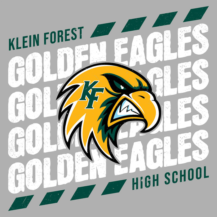 Close-up view of Klein Forest High School Golden Eagles Unisex 3/4 Sleeve Raglan T-shirt 223
