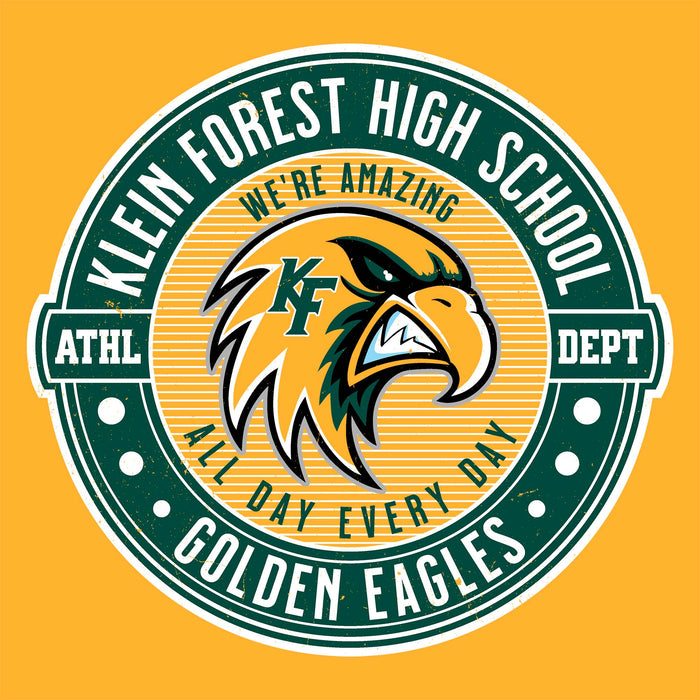 Close-up view of Klein Forest High School Golden Eagles Classic Unisex Gold T-shirt 224