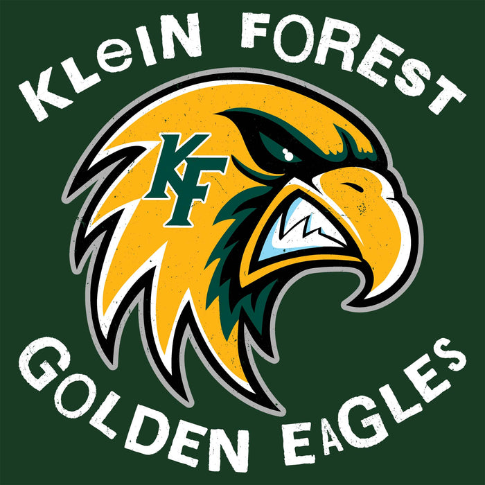 Close-up view of Klein Forest High School Golden Eagles Classic Unisex Forest Green T-shirt 228