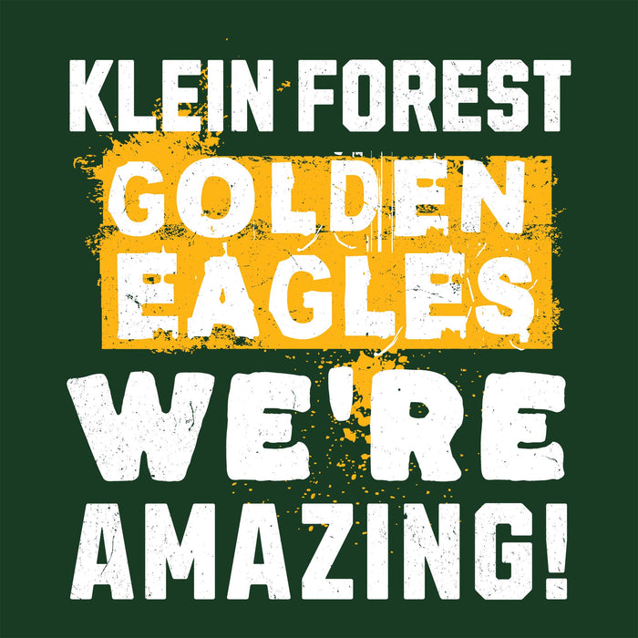 Close-up view of Klein Forest High School Golden Eagles Classic Unisex Forest Green T-shirt 231