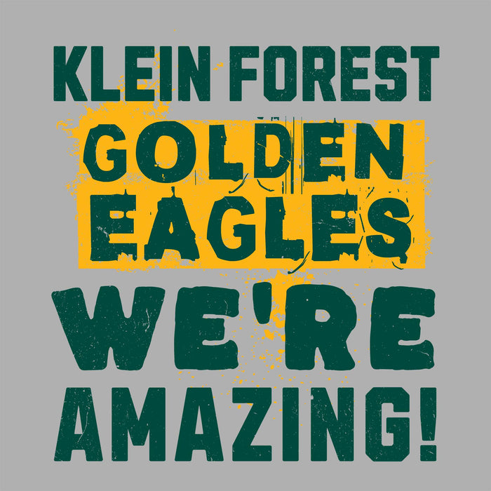 Close-up view of Klein Forest High School Golden Eagles Women's Sport Grey SoftStyle T-shirt 231