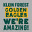 Close-up view of Klein Forest High School Golden Eagles Unisex 3/4 Sleeve Raglan T-shirt 231