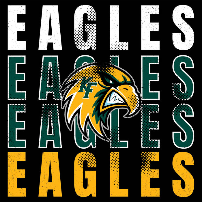 Close-up view of Klein Forest High School Golden Eagles Unisex 3/4 Sleeve Raglan T-shirt 233