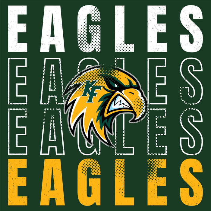 Close-up view of Klein Forest High School Golden Eagles Classic Unisex Forest Green T-shirt 233