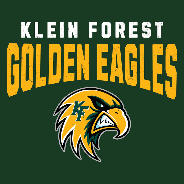 Close-up view of Klein Forest High School Golden Eagles Classic Unisex Forest Green T-shirt 234