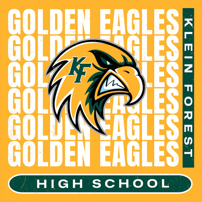 Close-up view of Klein Forest High School Golden Eagles Classic Unisex Gold T-shirt 235