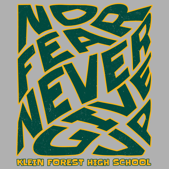 Close-up view of Klein Forest High School Golden Eagles Women's Sport Grey SoftStyle T-shirt 240