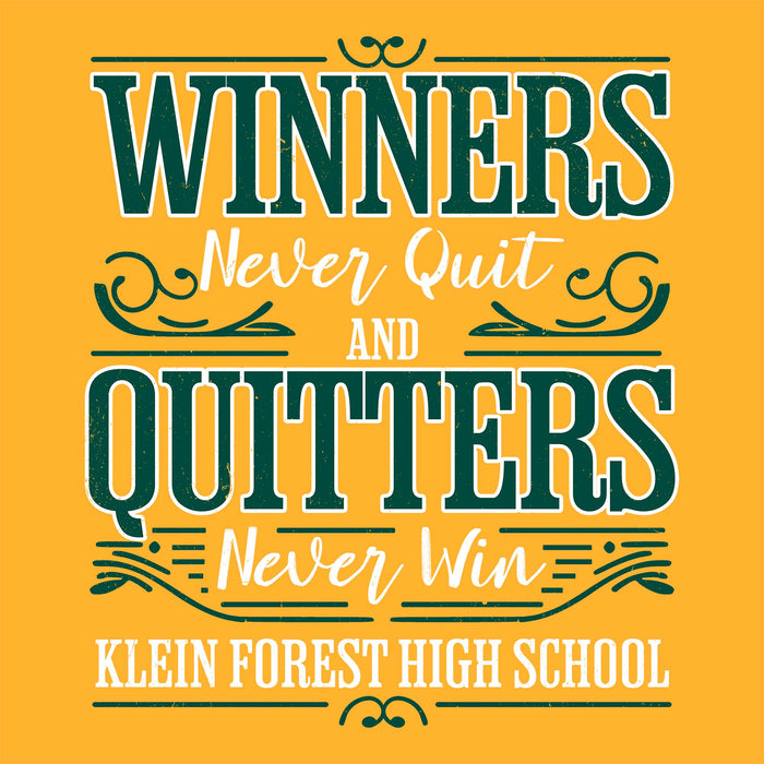 Close-up view of Klein Forest High School Golden Eagles Classic Unisex Gold T-shirt 237