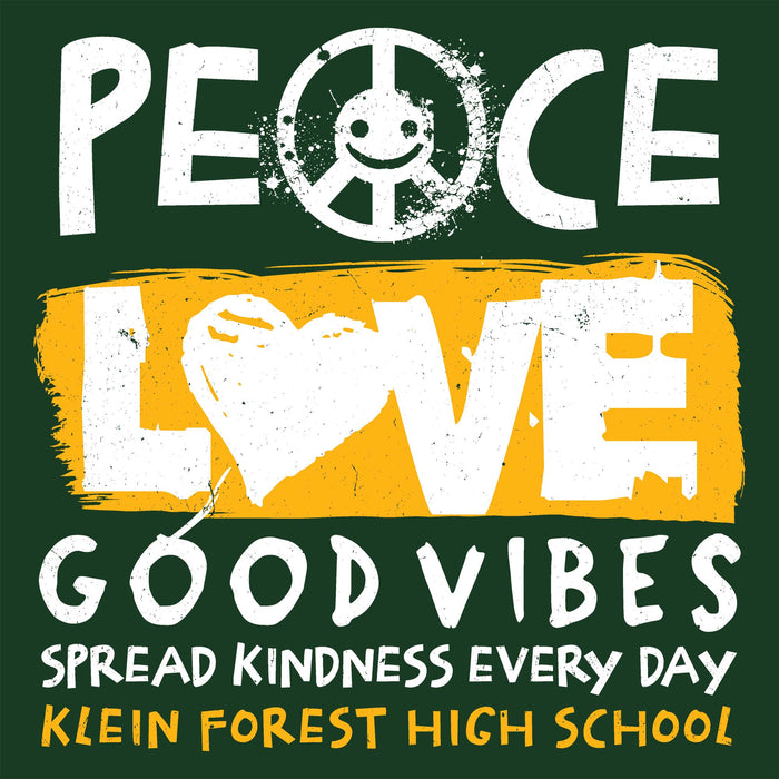 Close-up view of Klein Forest High School Golden Eagles Classic Unisex Forest Green T-shirt 240