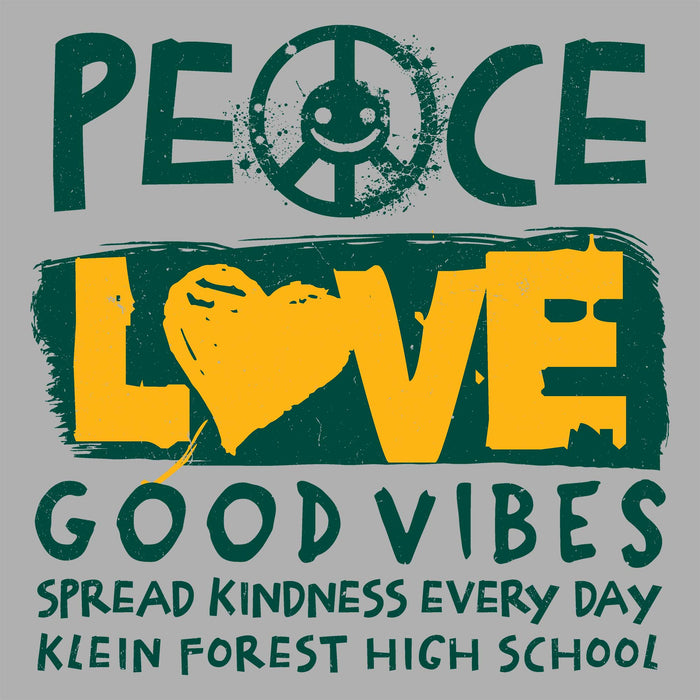 Close-up view of Klein Forest High School Golden Eagles Unisex 3/4 Sleeve Raglan T-shirt 240