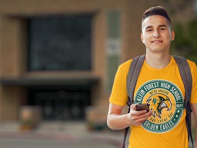 Klein Forest High School Golden Eagles Premium Unisex T-shirts All Products Page