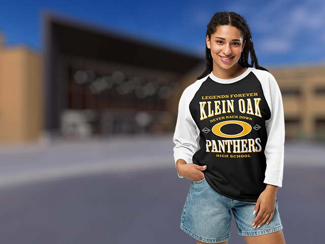 Klein Oak High School Panthers Raglan T-shirts All Products Page