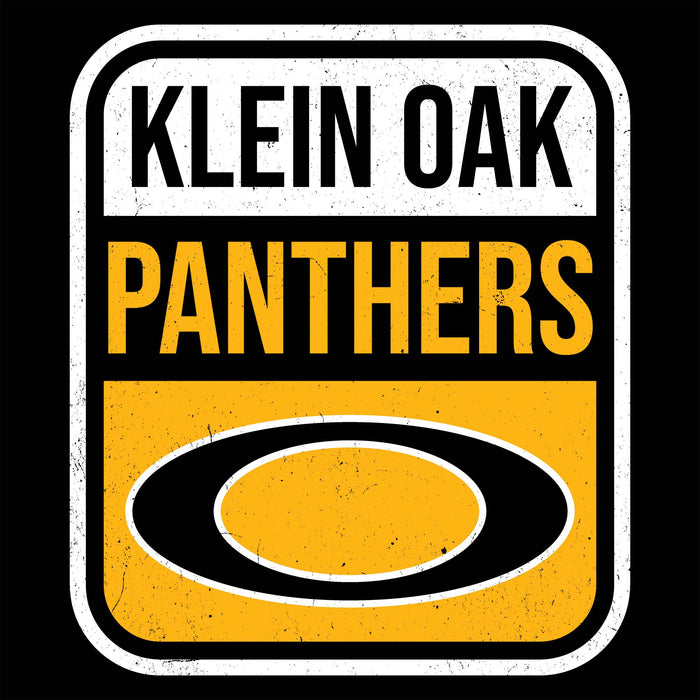 Close-up view of Klein Oak High School Panthers Women's Black SoftStyle T-shirt 001