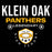 Close-up view of Klein Oak High School Panthers Classic Unisex Black T-shirt 003