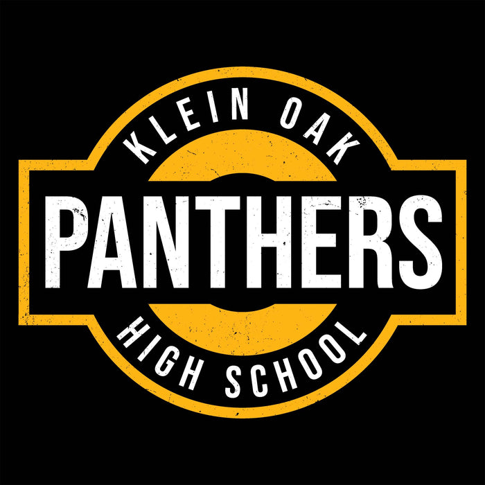 Close-up view of Klein Oak High School Panthers Women's Black SoftStyle T-shirt 011
