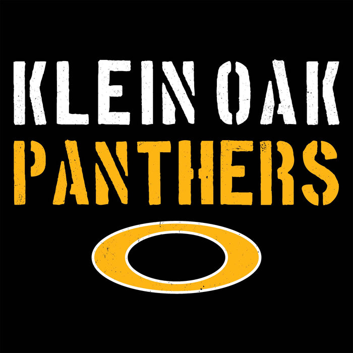 Close-up view of Klein Oak High School Panthers Women's Black SoftStyle T-shirt 017