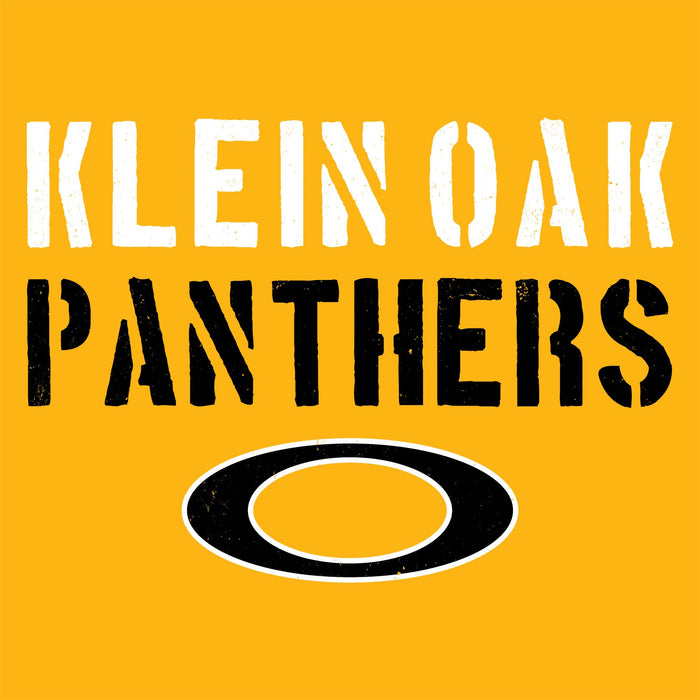 Close-up view of Klein Oak High School Panthers Classic Unisex Gold T-shirt 017