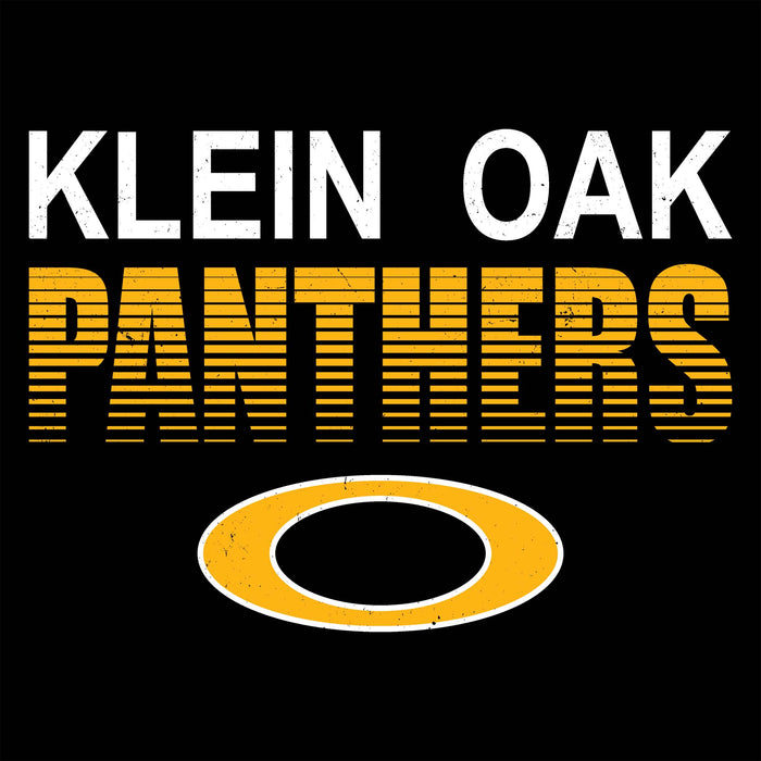 Close-up view of Klein Oak High School Panthers Women's Black SoftStyle T-shirt 024