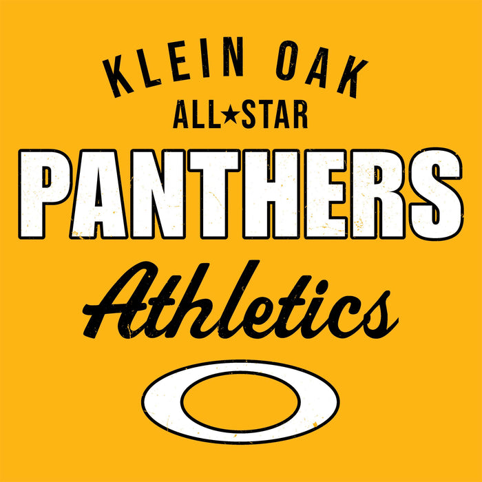 Close-up view of Klein Oak High School Panthers Classic Unisex Gold T-shirt 034