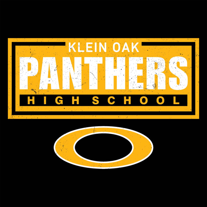 Close-up view of Klein Oak High School Panthers Unisex 3/4 Sleeve Raglan T-shirt 049