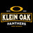 Close-up view of Klein Oak High School Panthers Unisex 3/4 Sleeve Raglan T-shirt 202