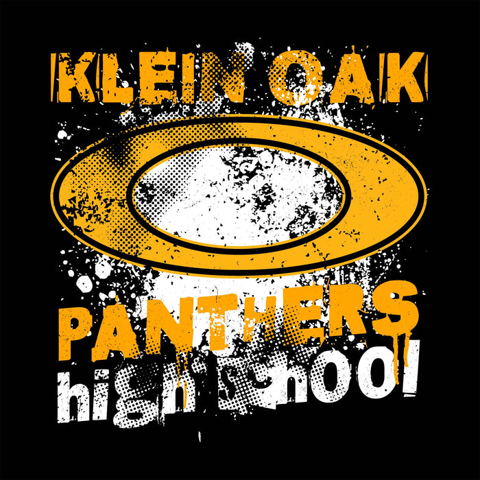 Close-up view of Klein Oak High School Panthers Women's Black SoftStyle T-shirt 205