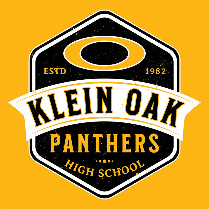 Close-up view of Klein Oak High School Panthers Classic Unisex Gold T-shirt 209