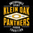 Close-up view of Klein Oak High School Panthers Unisex 3/4 Sleeve Raglan T-shirt 210