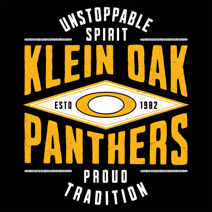 Close-up view of Klein Oak High School Panthers Classic Unisex Black T-shirt 210
