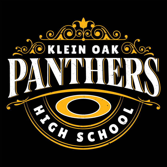 Close-up view of Klein Oak High School Panthers Unisex 3/4 Sleeve Raglan T-shirt 211