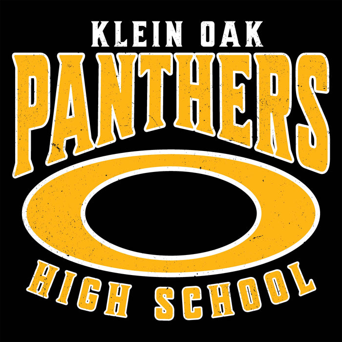 Close-up view of Klein Oak High School Panthers Women's Black SoftStyle T-shirt 213
