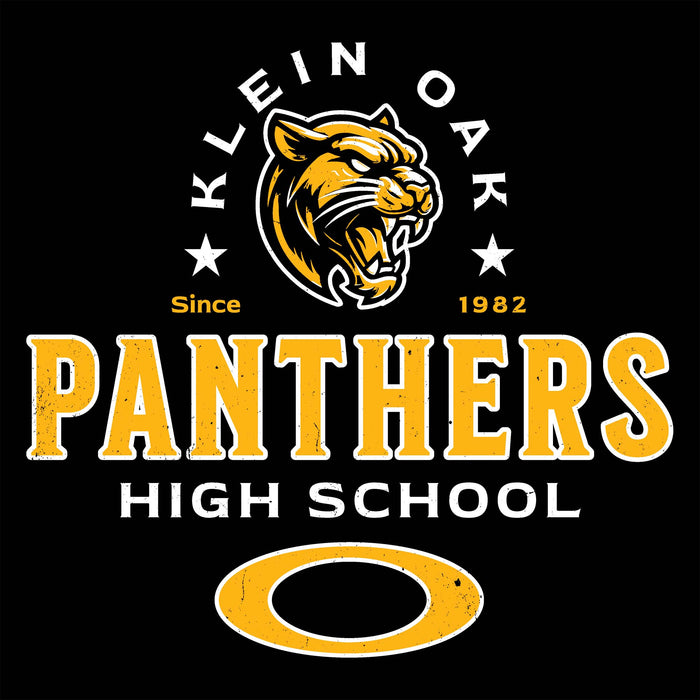 Close-up view of Klein Oak High School Panthers Women's Black SoftStyle T-shirt 222
