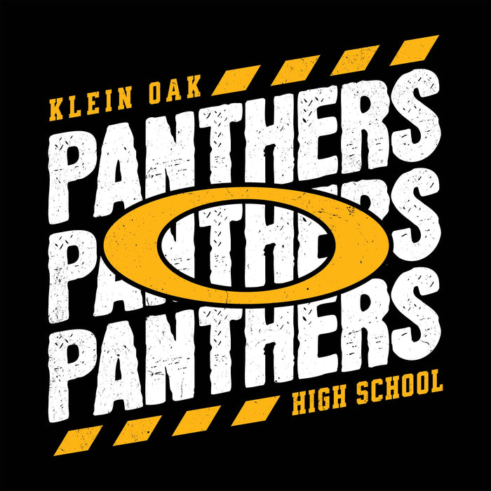 Close-up view of Klein Oak High School Panthers Unisex 3/4 Sleeve Raglan T-shirt 223