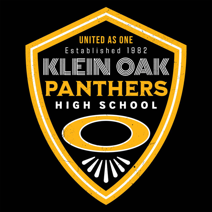 Close-up view of Klein Oak High School Panthers Women's Black SoftStyle T-shirt 225