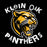 Close-up view of Klein Oak High School Panthers Classic Unisex Black T-shirt 228