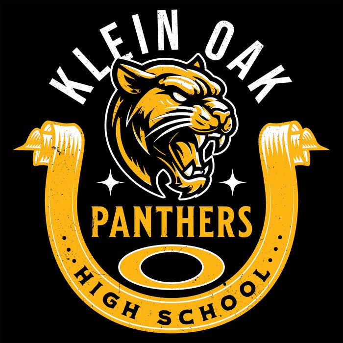 Close-up view of Klein Oak High School Panthers Classic Unisex Black T-shirt 229