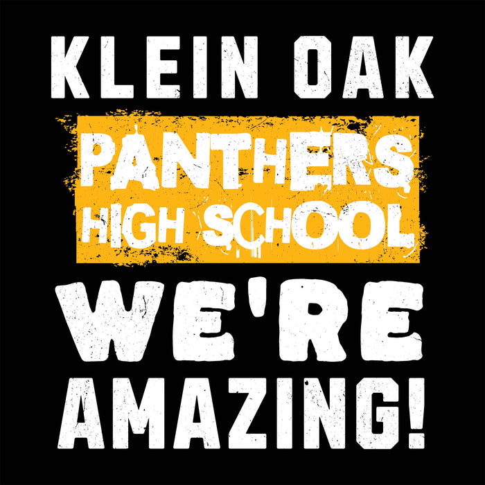 Close-up view of Klein Oak High School Panthers Unisex 3/4 Sleeve Raglan T-shirt 231