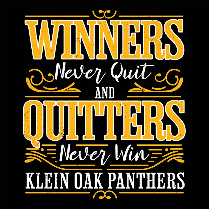 Close-up view of Klein Oak High School Panthers Unisex 3/4 Sleeve Raglan T-shirt 237