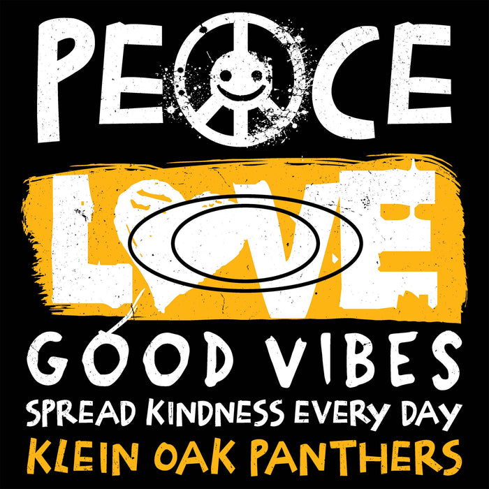 Close-up view of Klein Oak High School Panthers Unisex 3/4 Sleeve Raglan T-shirt 240