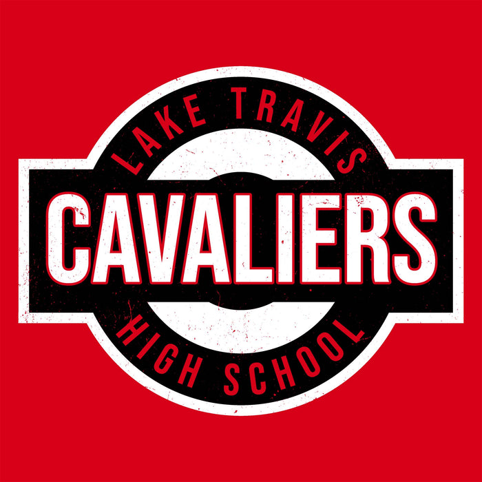 Close-up view of Lake Travis High School Cavaliers Red Classic Unisex T-shirt 011
