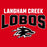 Close-up view of Langham Creek High School Lobos Red Classic Unisex T-shirt 234