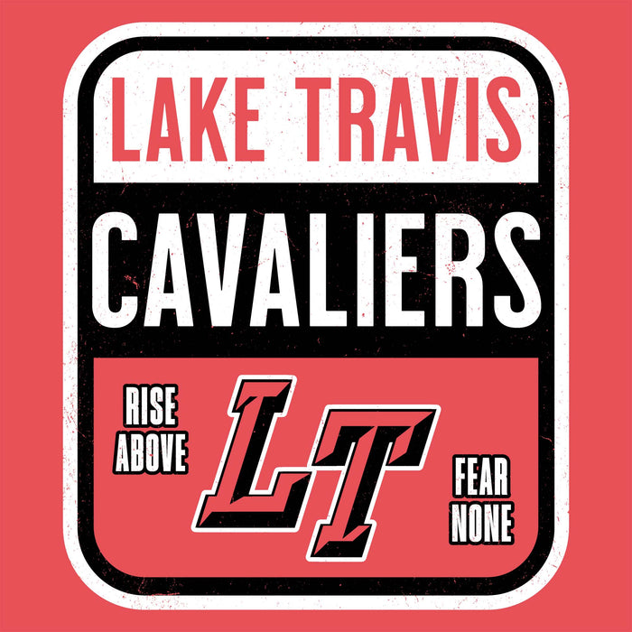 Close-up view of Lake Travis High School Cavaliers Women's Relaxed Fit T-shirt 001