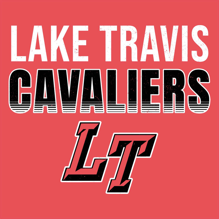 Close-up view of Lake Travis High School Cavaliers Women's Relaxed Fit T-shirt 024