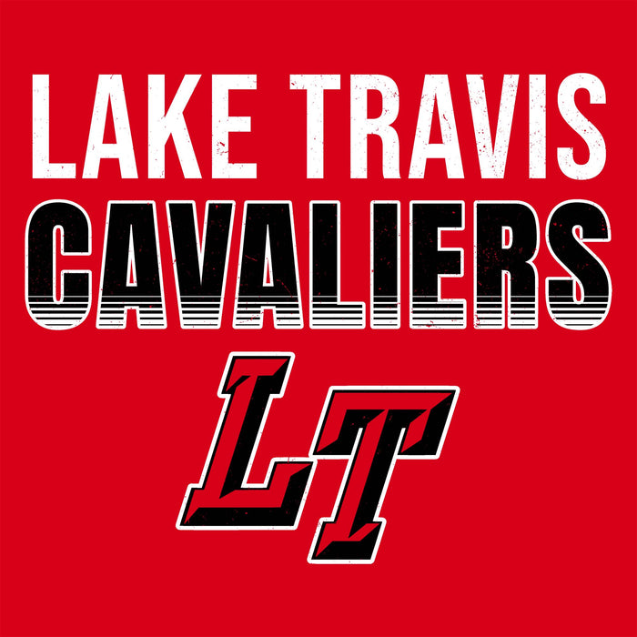 Close-up view of Lake Travis High School Cavaliers Red Classic Unisex T-shirt 024