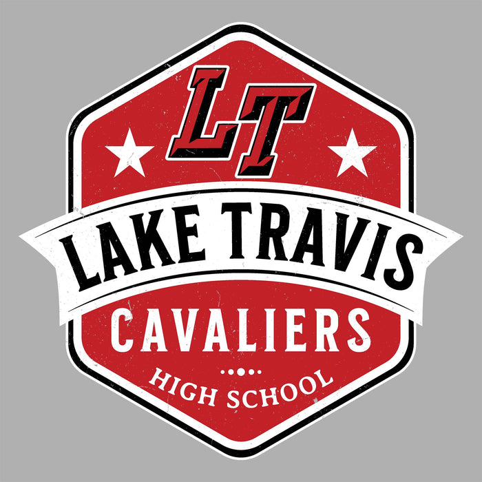 Close-up view of Lake Travis High School Cavaliers Women's Relaxed Fit T-shirt 209