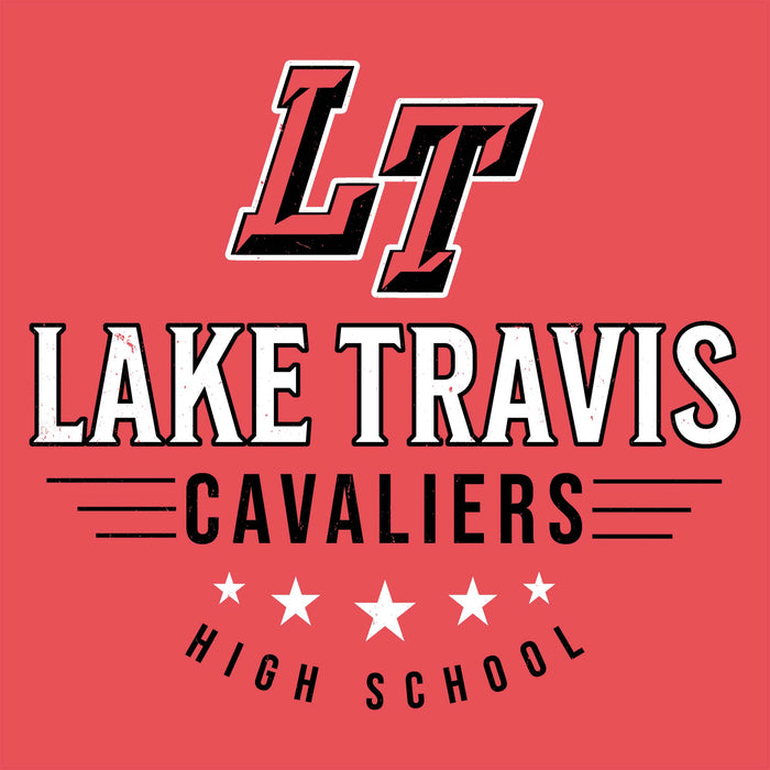 Close-up view of Lake Travis High School Cavaliers Women's Relaxed Fit T-shirt 217